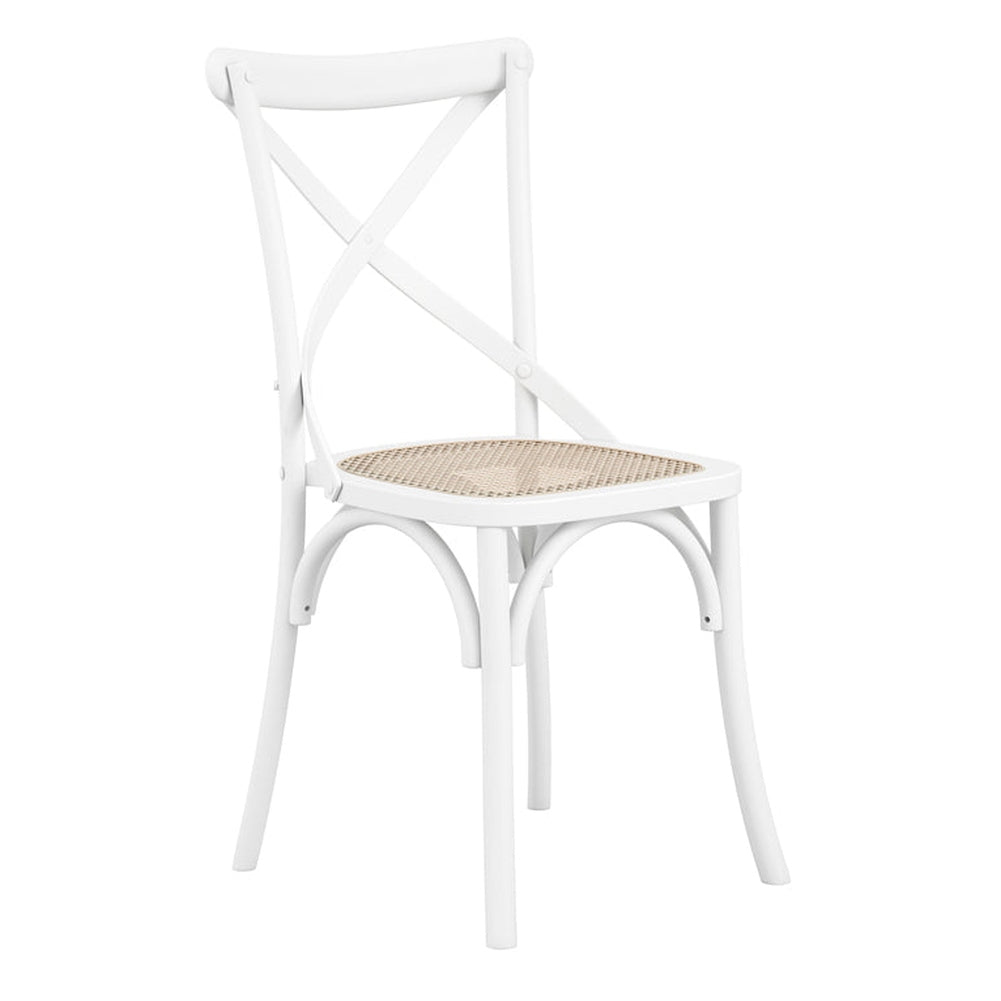 O&Co Fitzpatrick Set of 2 Cane Dining Chairs in White