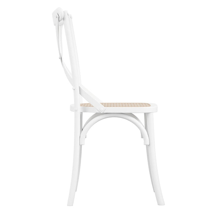 Fitzpatrick Set of 2 Cane Dining Chairs - White LPD Home 4