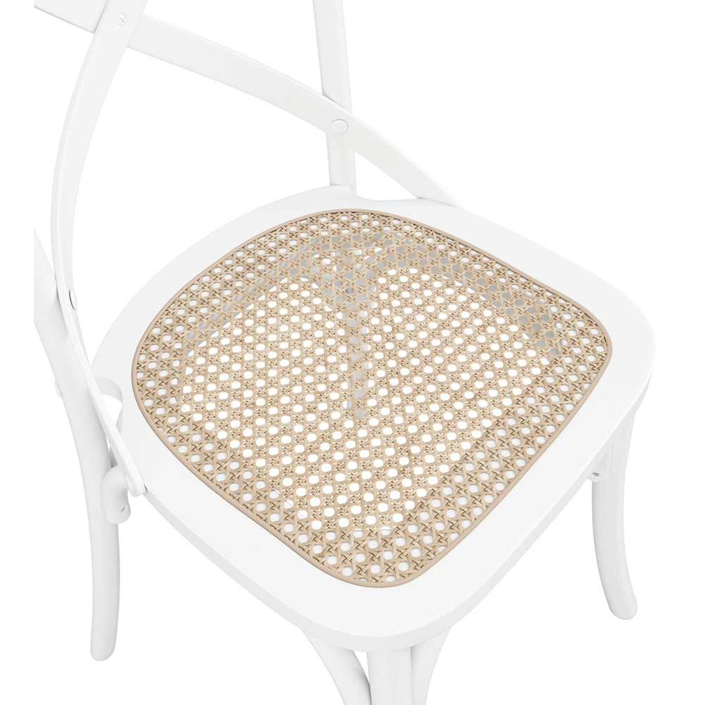 O&Co Fitzpatrick Set of 2 Cane Dining Chairs in White