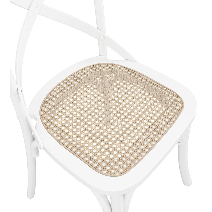 Fitzpatrick Set of 2 Cane Dining Chairs - White LPD Home 6