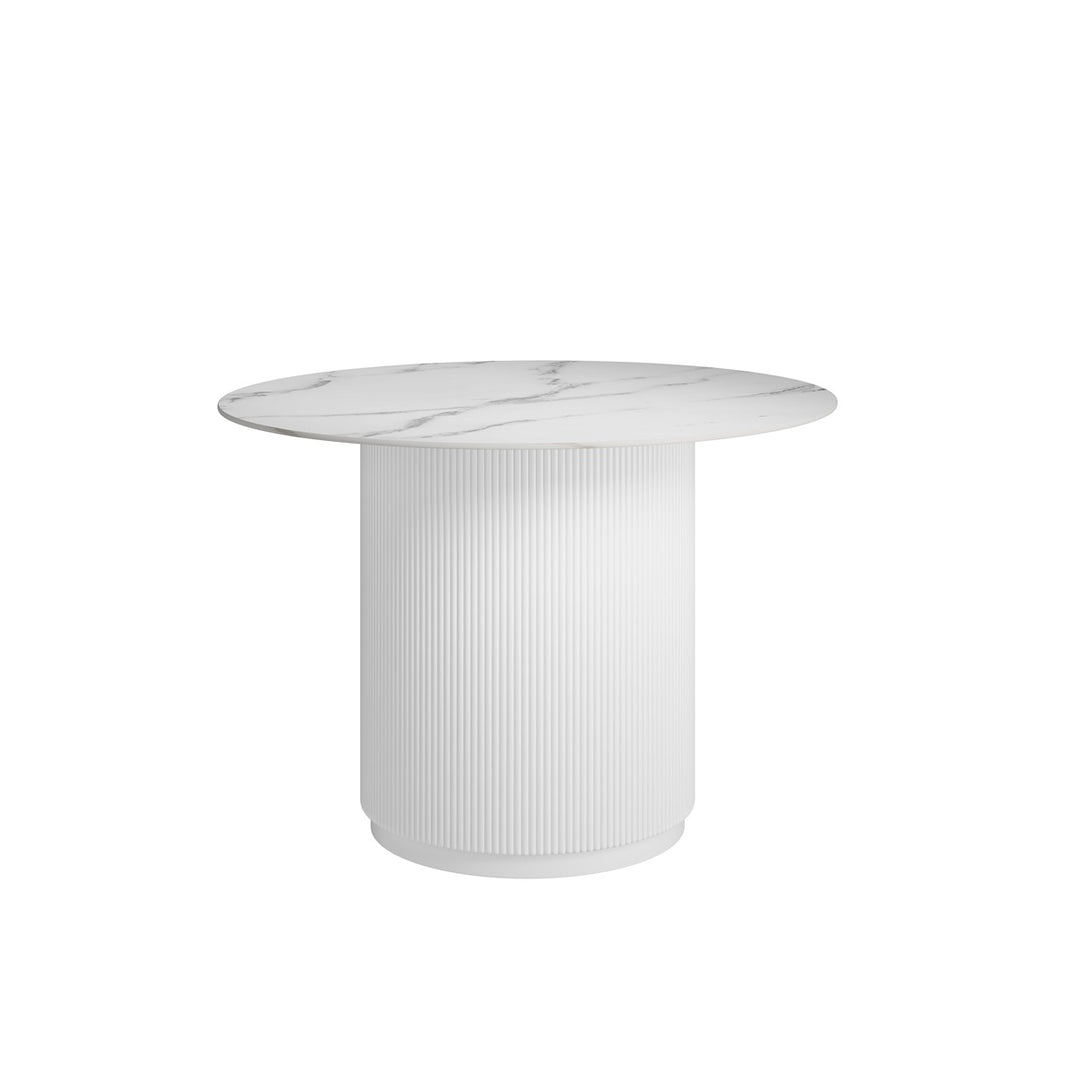 Hiroe Round Dining Table - Stone & White LPD Home 1