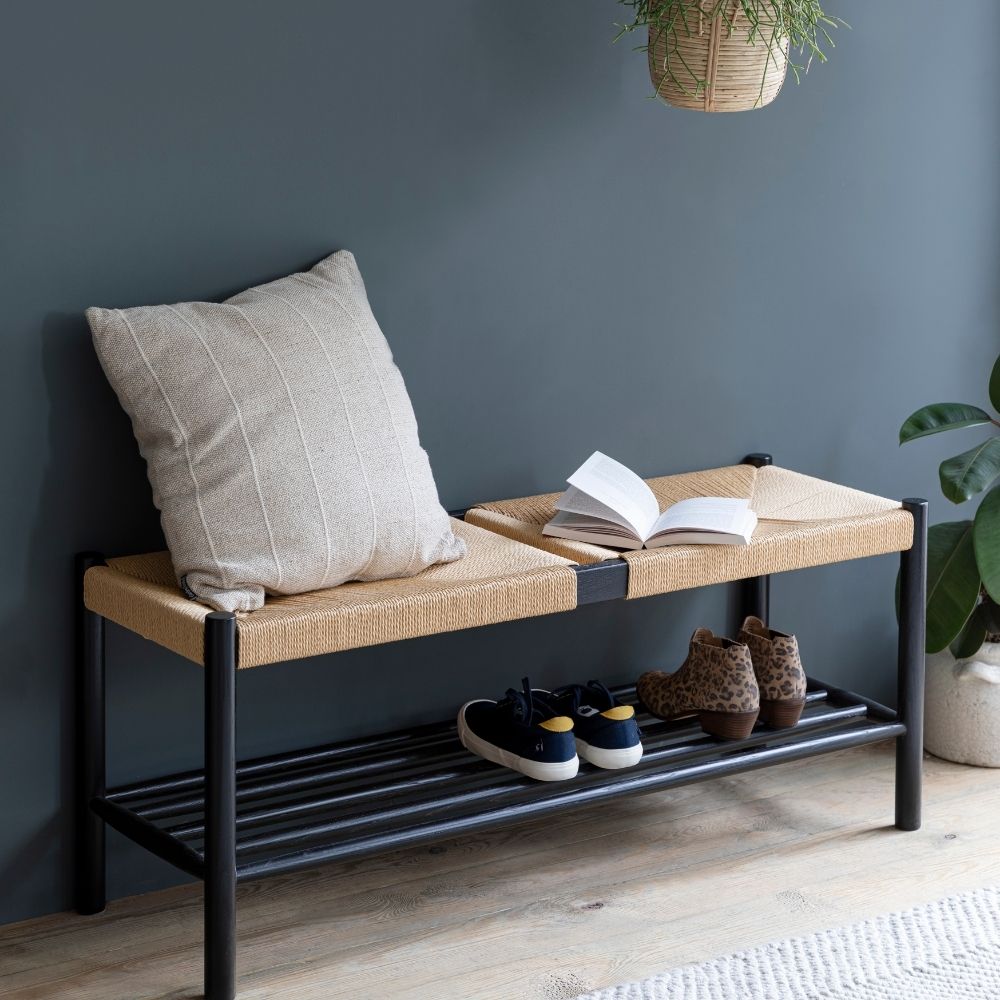 Longworth Black Hallway Bench Garden Trading 3