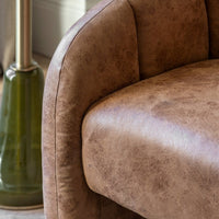 Gallery Interiors Oxford Tub Chair in Antique Tan Leather