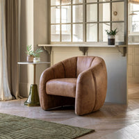 Gallery Interiors Oxford Tub Chair in Antique Tan Leather