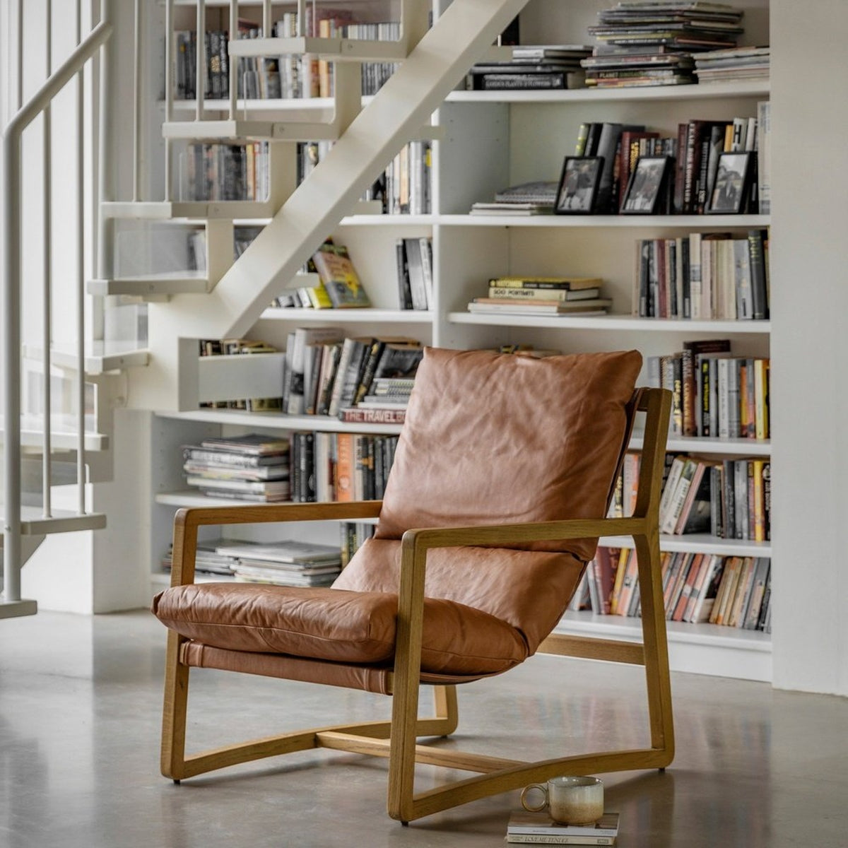 Gallery Interiors Griffin Lounge Chair in Vintage Brown Leather