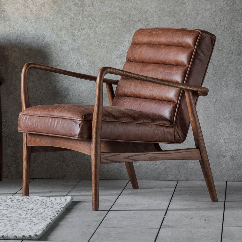  GalleryDirect-Gallery Interiors Datsun Occasional Chair in Vintage Brown-Brown 109 