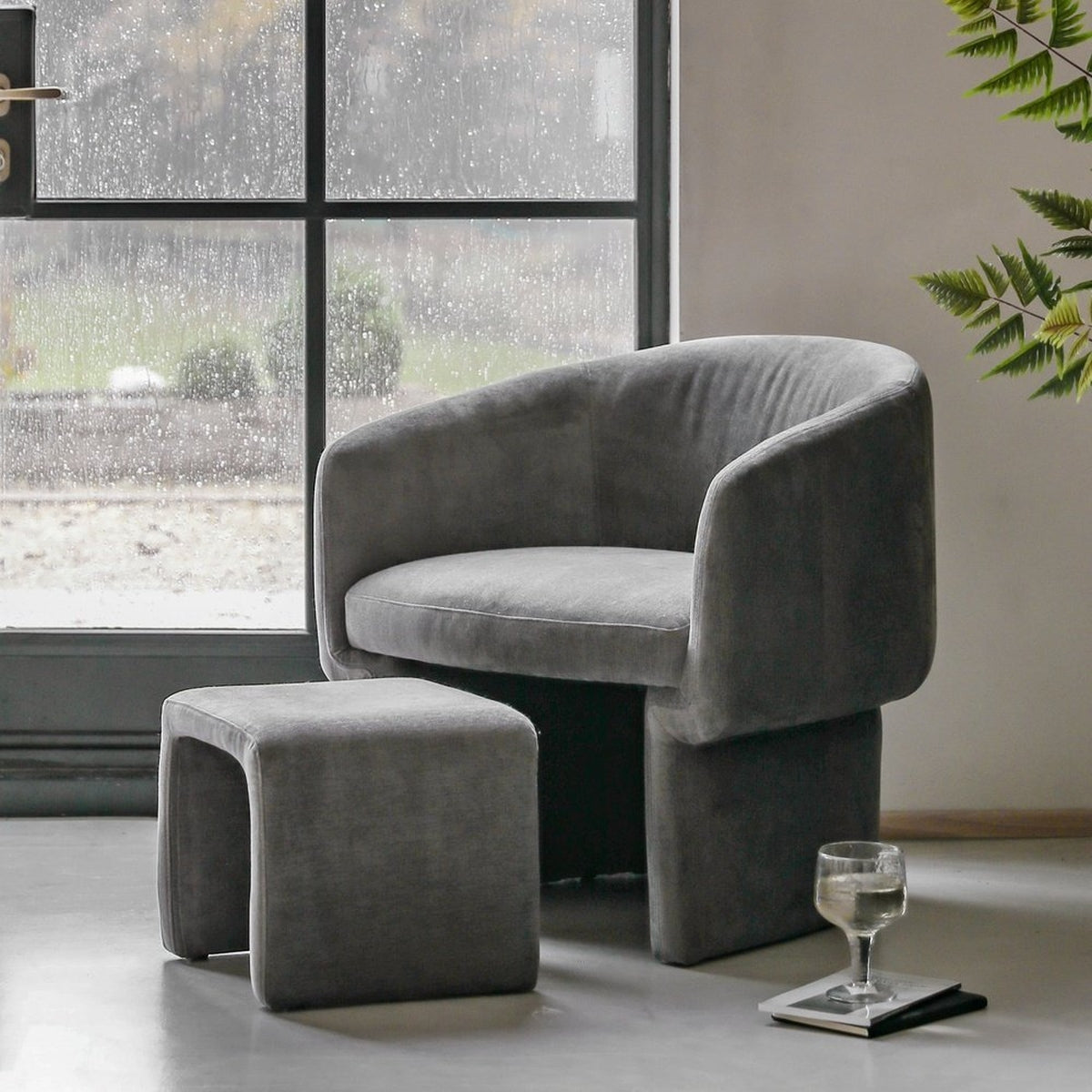 Gallery Interiors Alaric Armchair in Anthracite