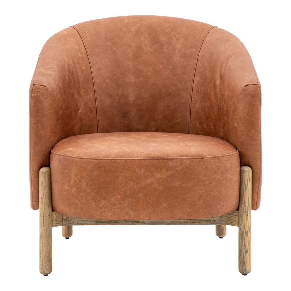  GalleryDirect-Gallery Interiors Selhurst Armchair in Vintage Brown Leather-Brown 805 
