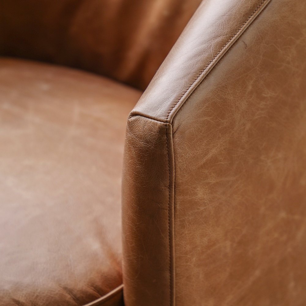  GalleryDirect-Gallery Interiors Selhurst Armchair in Vintage Brown Leather-Brown 341 