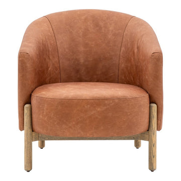 Gallery Interiors Selhurst Armchair in Vintage Brown Leather