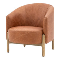 Gallery Interiors Selhurst Armchair in Vintage Brown Leather