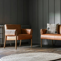 Gallery Interiors Melrose Armchair in Brown Leather