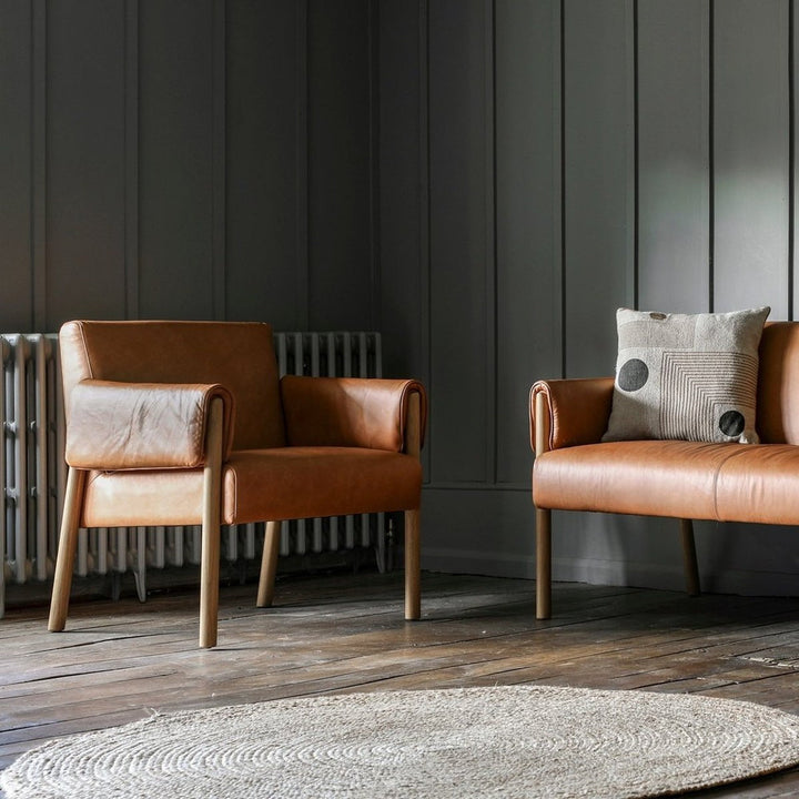 Melrose Armchair - Brown Leather GalleryDirect 4