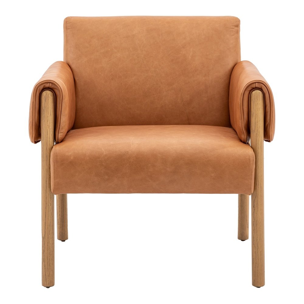 Gallery Interiors Melrose Armchair in Brown Leather