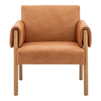 Gallery Interiors Melrose Armchair in Brown Leather