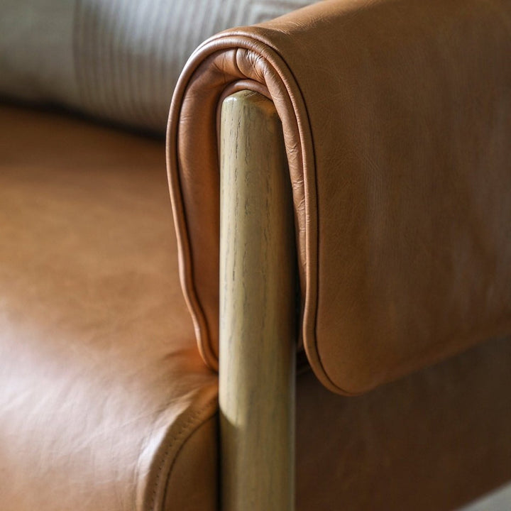 Melrose Armchair - Brown Leather GalleryDirect 6