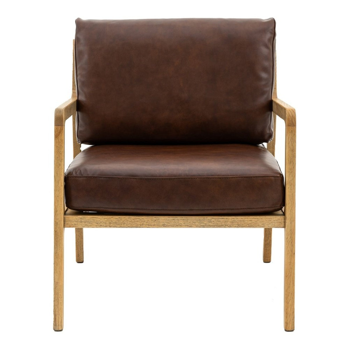 Gallery Interiors Vesper Armchair in Antique Brown Leather