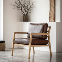 Gallery Interiors Vesper Armchair in Antique Brown Leather