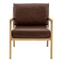 Gallery Interiors Vesper Armchair in Antique Brown Leather