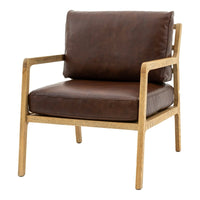 Gallery Interiors Vesper Armchair in Antique Brown Leather