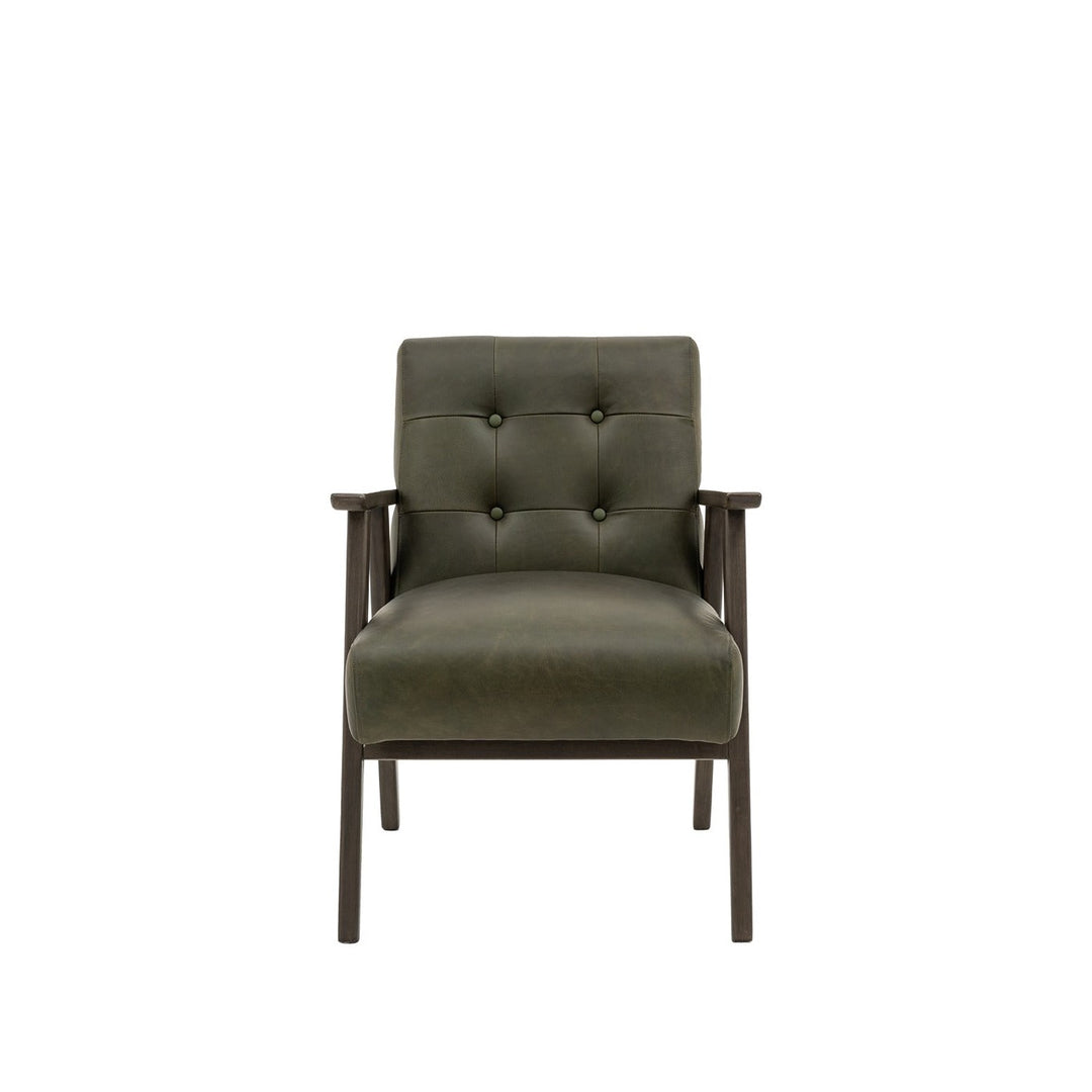 Hallcrest Armchair - Heritage Green Leather GalleryDirect 1