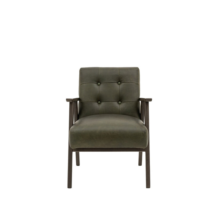 Hallcrest Armchair - Heritage Green Leather GalleryDirect 1