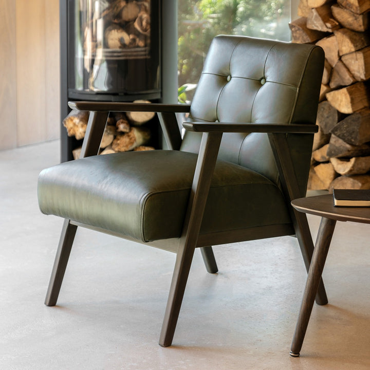 Hallcrest Armchair - Heritage Green Leather GalleryDirect 2