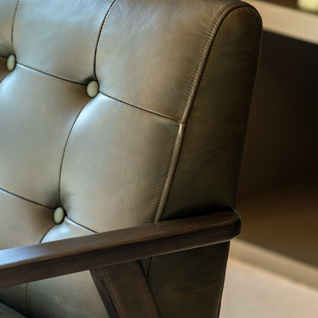 Hallcrest Armchair - Heritage Green Leather GalleryDirect 3