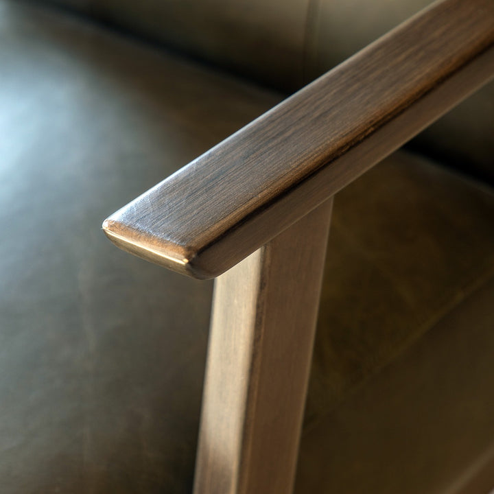 Hallcrest Armchair - Heritage Green Leather GalleryDirect 4