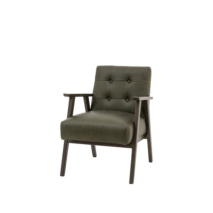 Hallcrest Armchair - Heritage Green Leather GalleryDirect 5