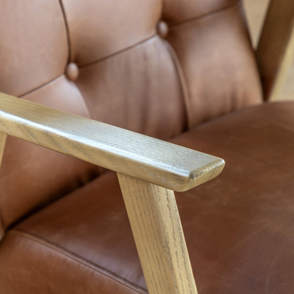 Hallcrest Armchair - Antique Brown Leather GalleryDirect 8