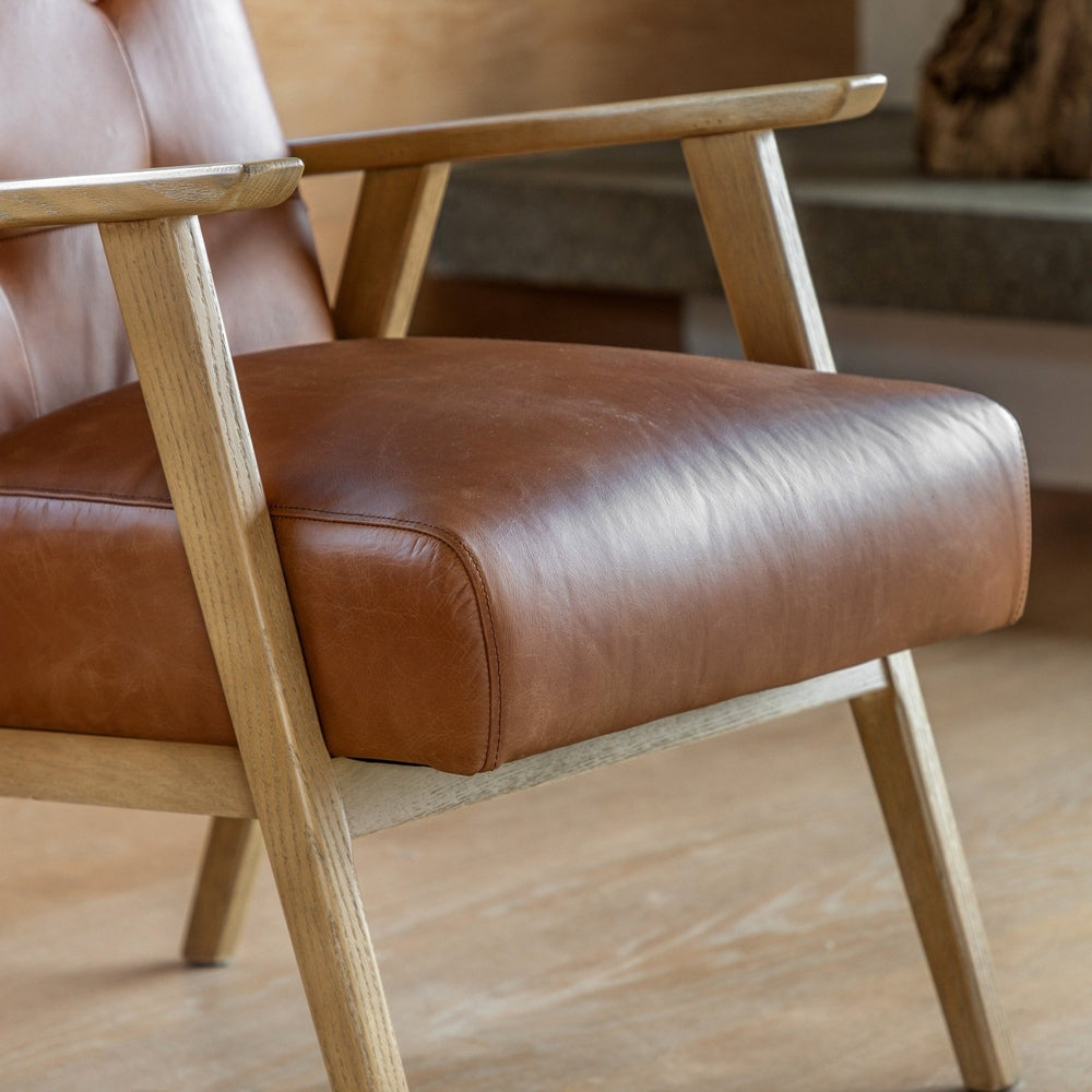 Hallcrest Armchair - Antique Brown Leather GalleryDirect 9