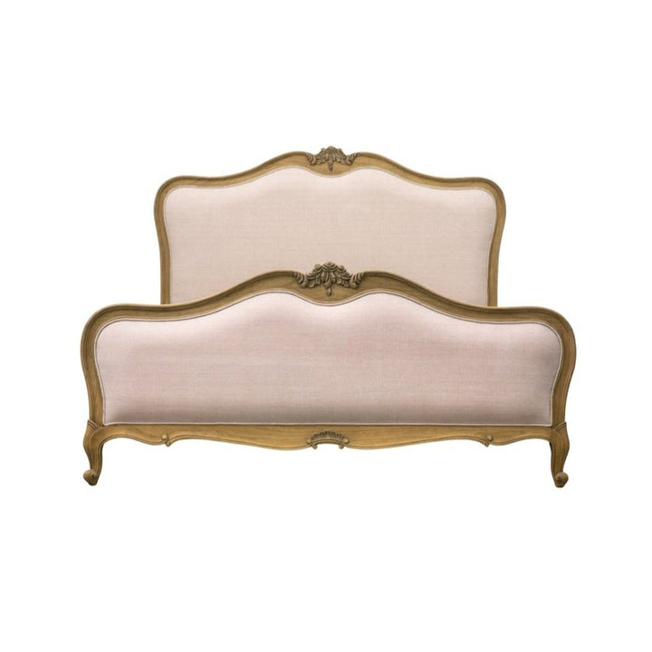 Chic Kingsize Bed - Linen & Weathered Wood GalleryDS 1