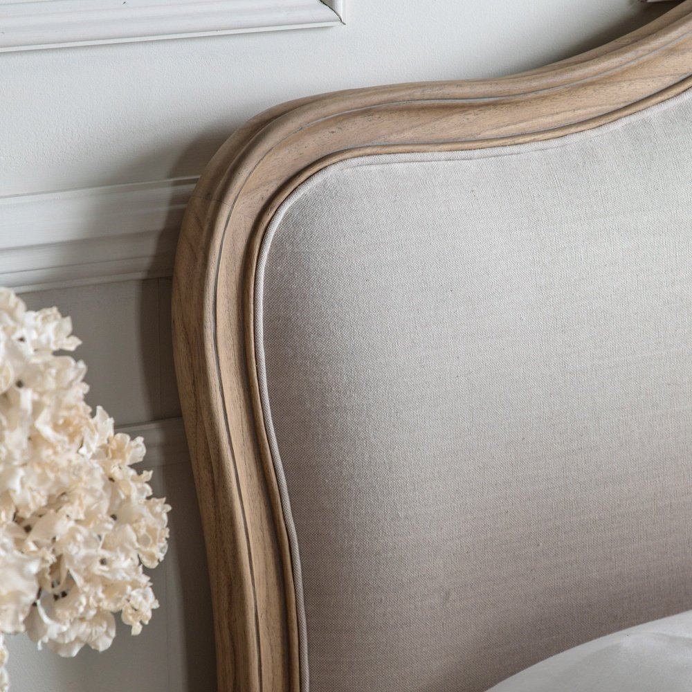 Chic Kingsize Bed - Linen & Weathered Wood GalleryDS 3