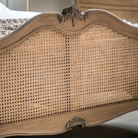 Gallery Interiors Chic Super King Cane Bed in Weathered Wood