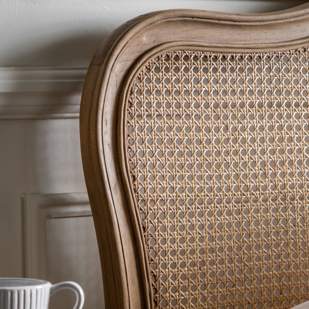 Chic Super King Bed - Cane & Weathered Wood Bed GalleryDS 6