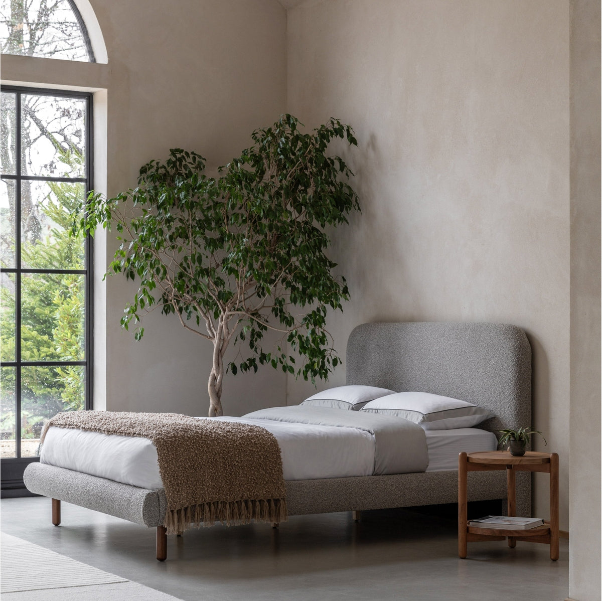 Gallery Interiors Raleigh Bedstead in Stone Grey