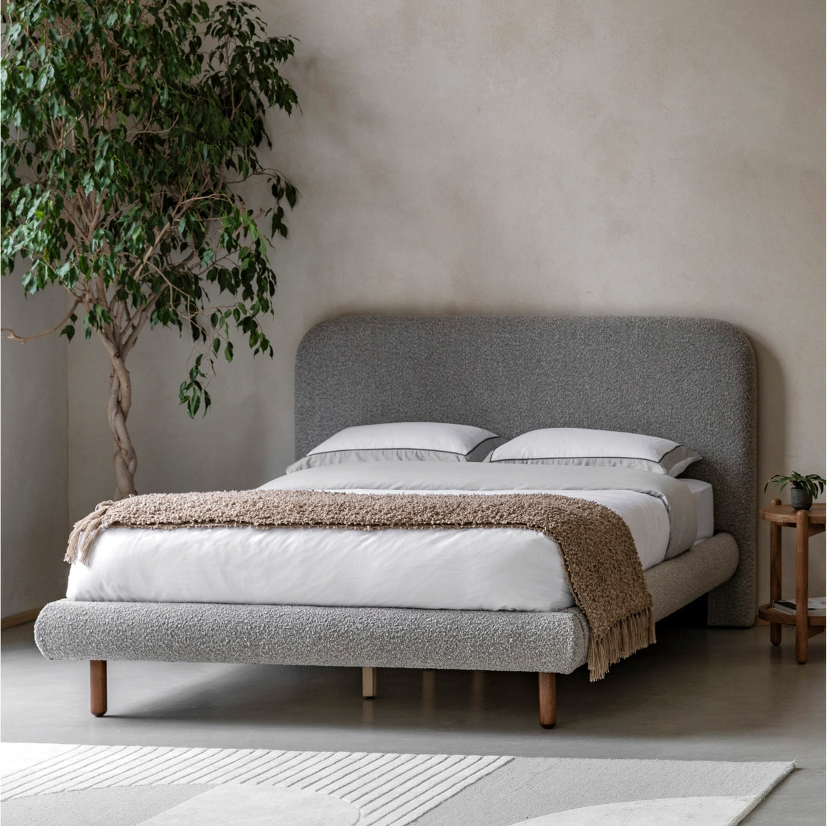 Gallery Interiors Raleigh Bedstead in Stone Grey