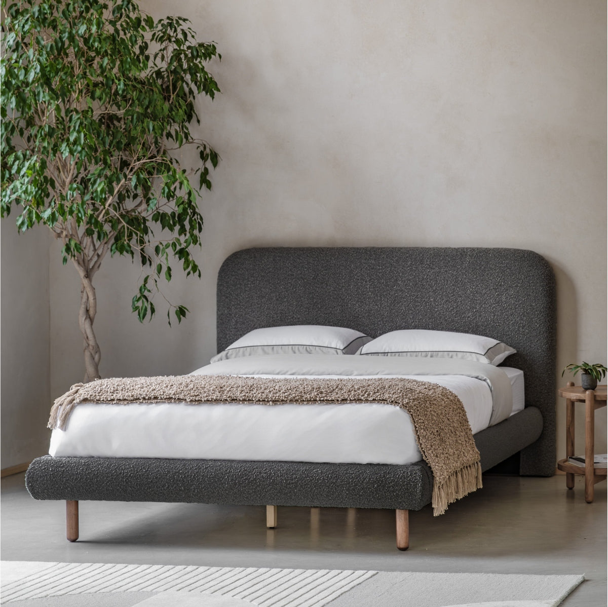 Gallery Interiors Raleigh Bedstead in Charcoal