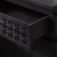 Gallery Interiors 2 Drawer Boho Boutique Bedside Chest in Black