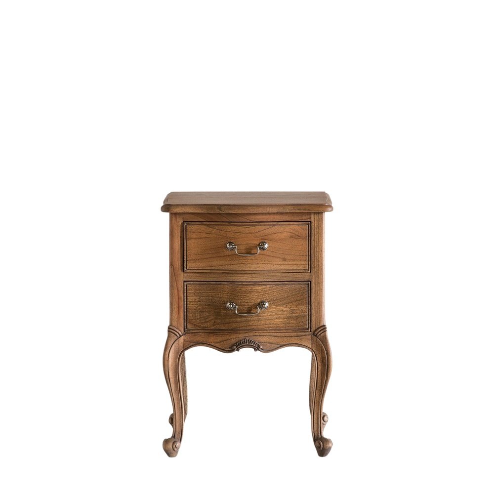 Gallery Interiors Chic Bedside Table in Weathered Wood