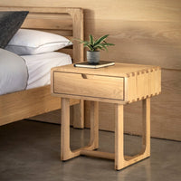 Gallery Interiors Croft 1 Drawer Bedside in Natural