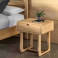 Gallery Interiors Croft 1 Drawer Bedside in Natural