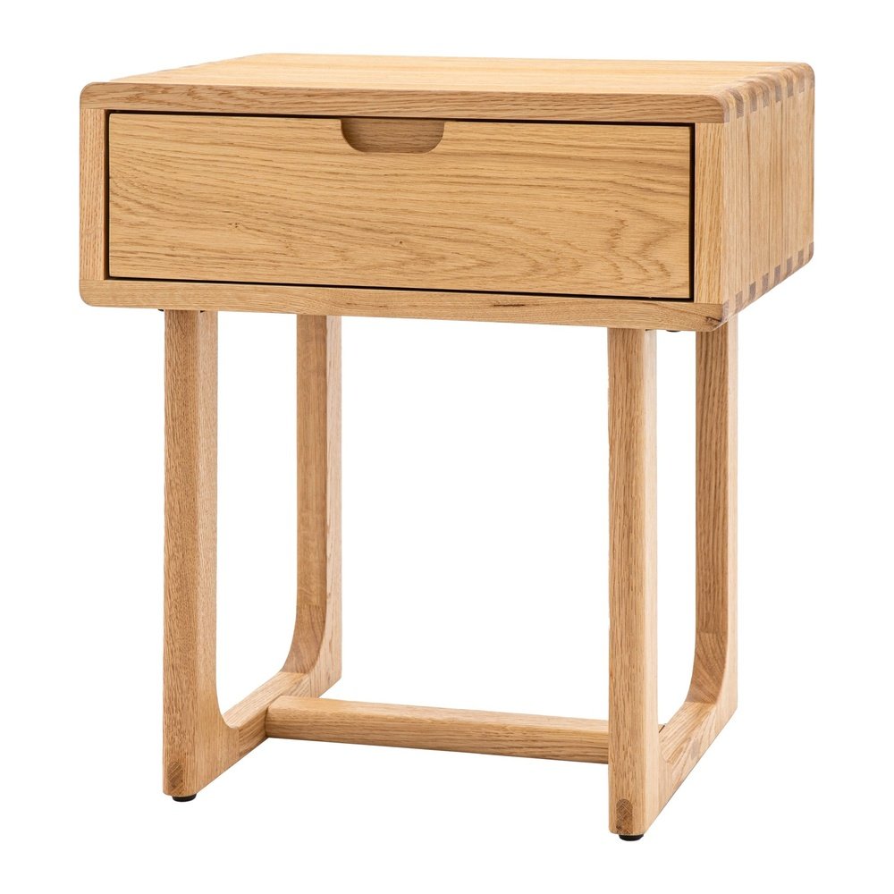 Gallery Interiors Croft 1 Drawer Bedside in Natural