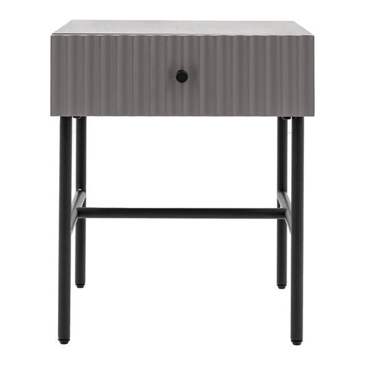 Gallery Interiors Denton 1 Drawer Bedside in Grey