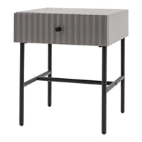 Gallery Interiors Denton 1 Drawer Bedside in Grey