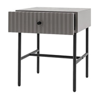 Gallery Interiors Denton 1 Drawer Bedside in Grey