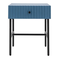 Gallery Interiors Denton 1 Drawer Bedside in Blue