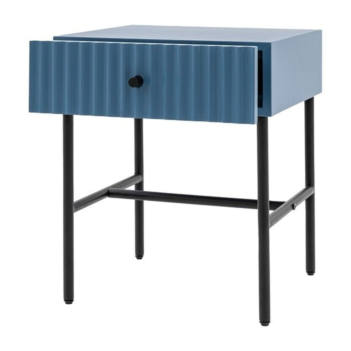 Gallery Interiors Denton 1 Drawer Bedside in Blue