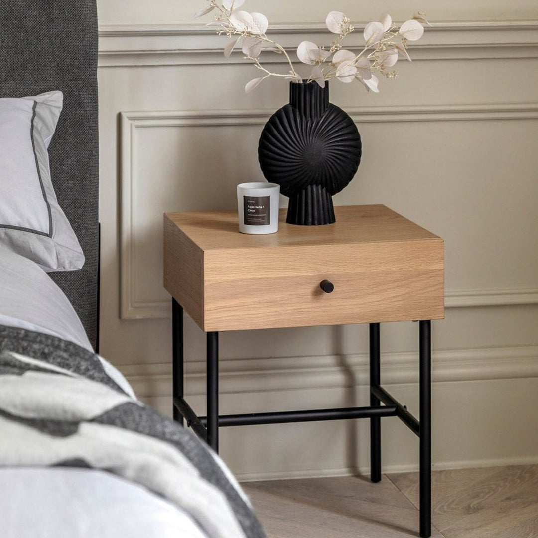 Kingsley 1 Drawer Bedside - Natural GalleryDirect 4